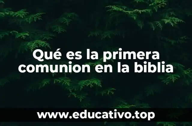Qué es la primera comunion en la biblia