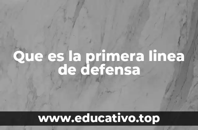 Que es la primera linea de defensa