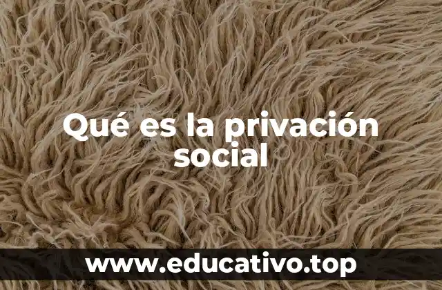 Qué es la privación social