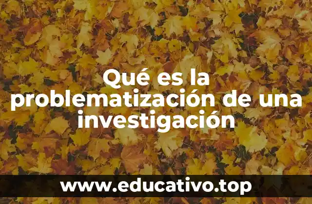 Qué es la problematización de una investigación