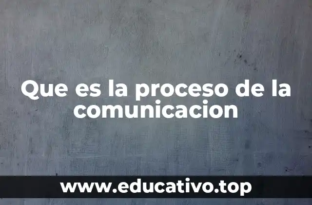 Que es la proceso de la comunicacion