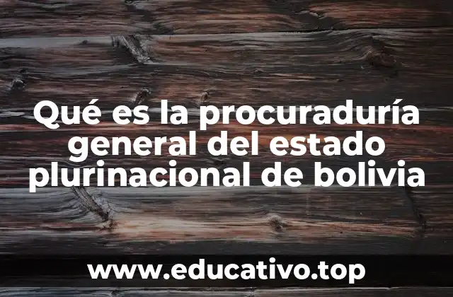 Qué es la procuraduría general del estado plurinacional de bolivia