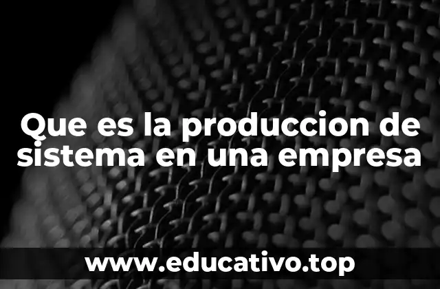 Que es la produccion de sistema en una empresa