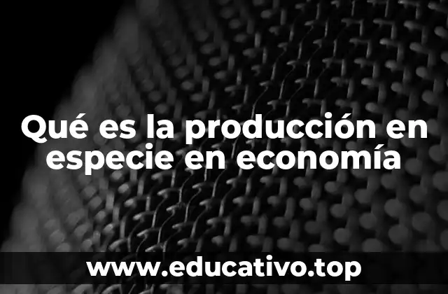 Qué es la producción en especie en economía