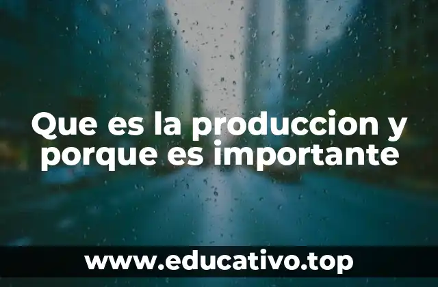 Que es la produccion y porque es importante