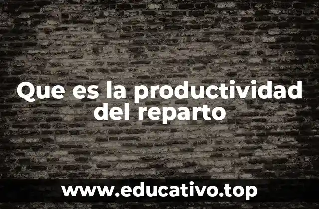 Que es la productividad del reparto