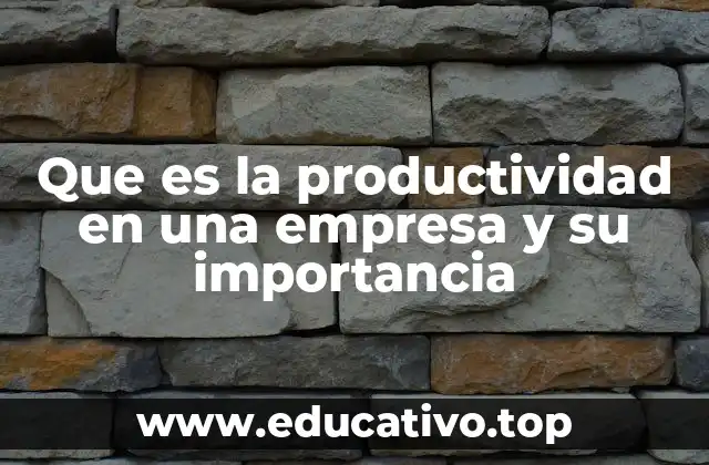 Que es la productividad en una empresa y su importancia