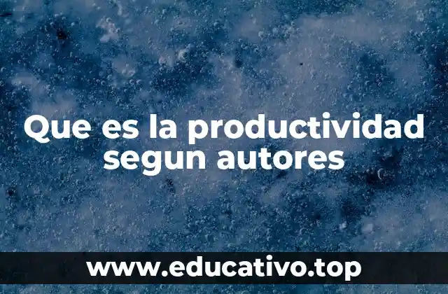 Que es la productividad segun autores