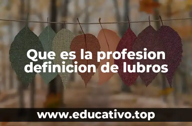 Que es la profesion definicion de lubros