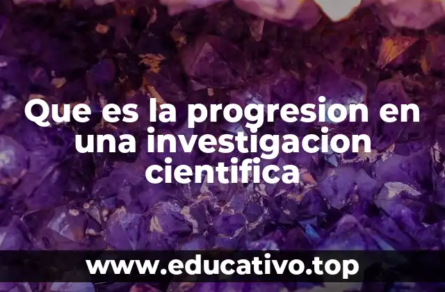 Que es la progresion en una investigacion cientifica