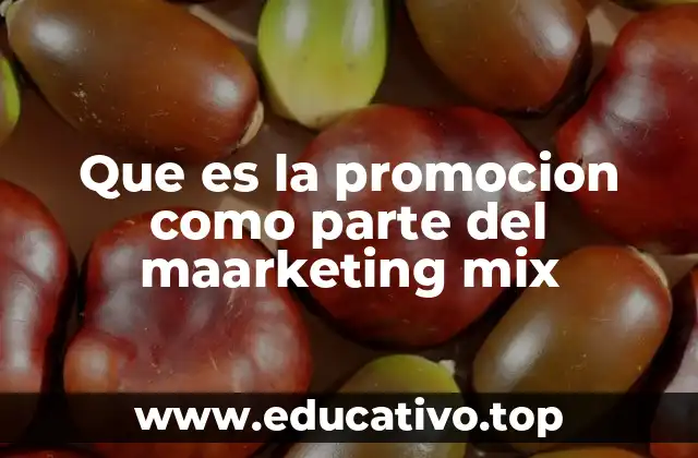 Que es la promocion como parte del maarketing mix