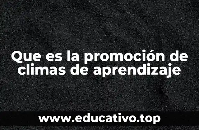Que es la promoción de climas de aprendizaje