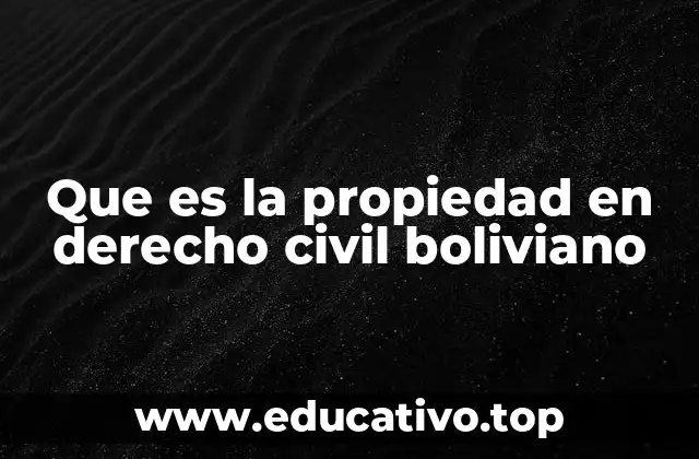 Que es la propiedad en derecho civil boliviano