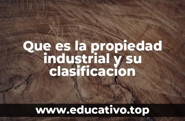 Que es la propiedad industrial y su clasificacion