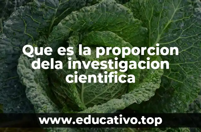 Que es la proporcion dela investigacion cientifica