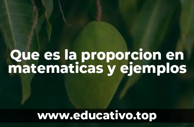 Que es la proporcion en matematicas y ejemplos