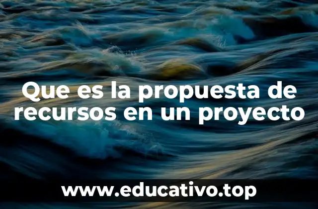 Que es la propuesta de recursos en un proyecto