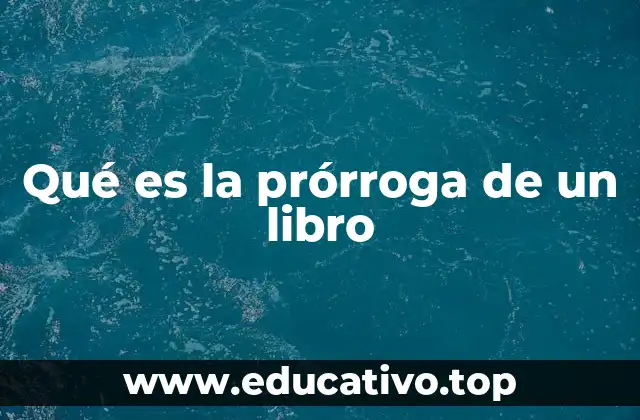 Qué es la prórroga de un libro
