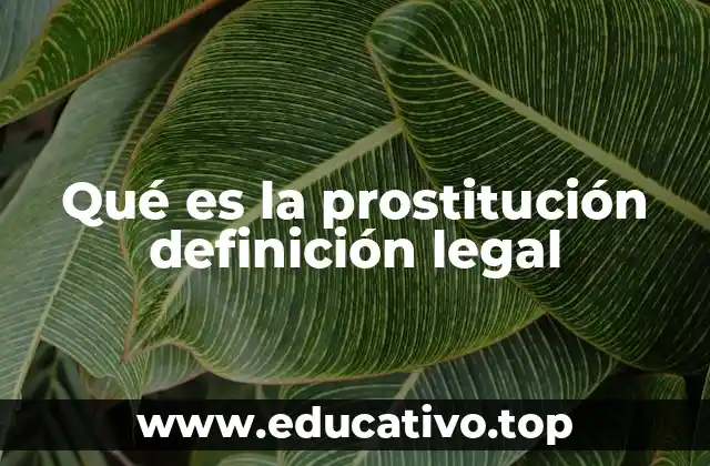 Qué es la prostitución definición legal
