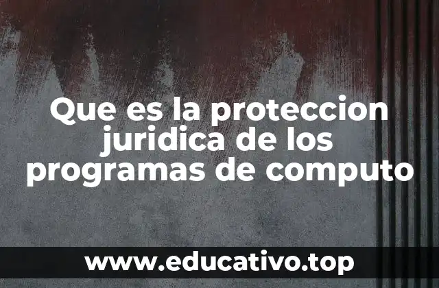 Que es la proteccion juridica de los programas de computo