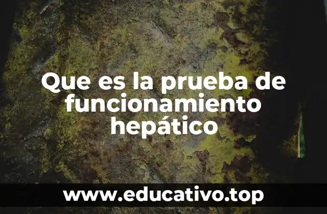 Que es la prueba de funcionamiento hepático