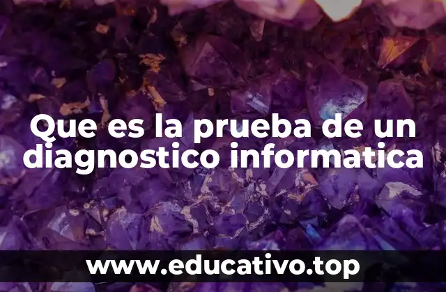 Que es la prueba de un diagnostico informatica