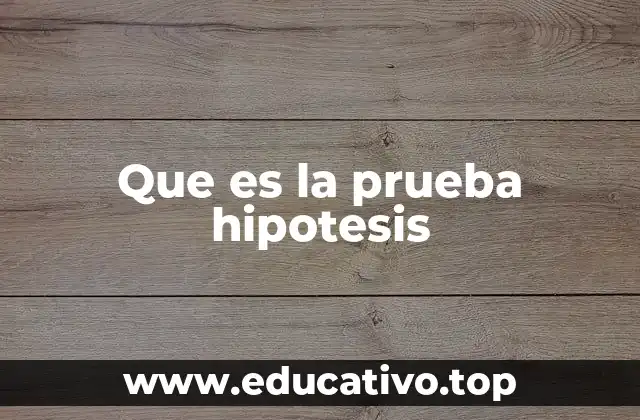 Que es la prueba hipotesis