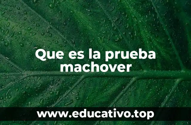 Que es la prueba machover