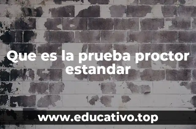 Que es la prueba proctor estandar