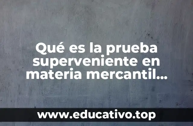 Qué es la prueba superveniente en materia mercantil artículo