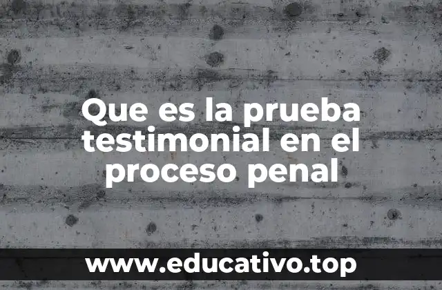 Que es la prueba testimonial en el proceso penal