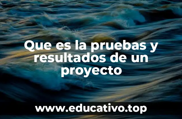 Que es la pruebas y resultados de un proyecto
