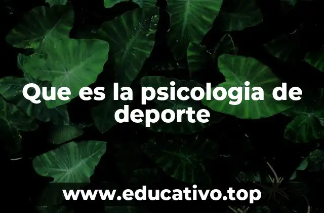 Que es la psicologia de deporte