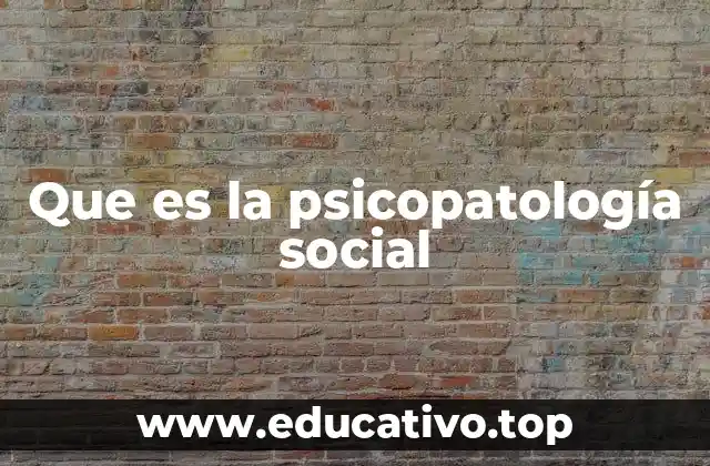 Que es la psicopatología social