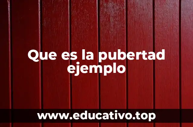 Que es la pubertad ejemplo