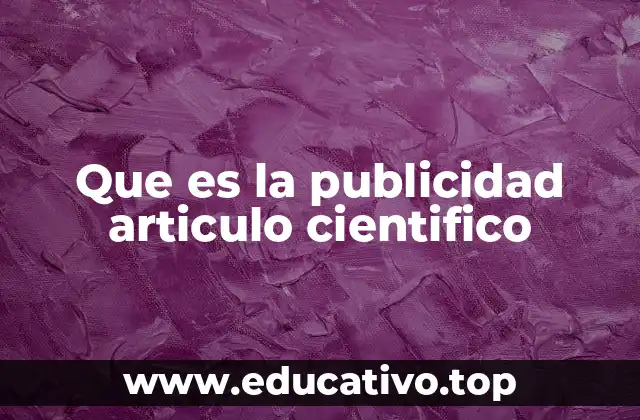 Que es la publicidad articulo cientifico