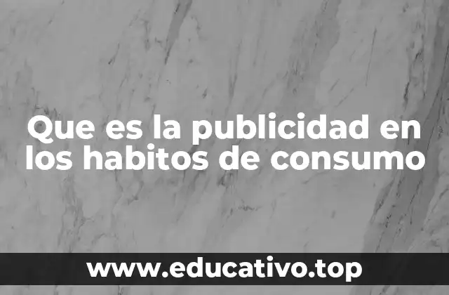 Que es la publicidad en los habitos de consumo