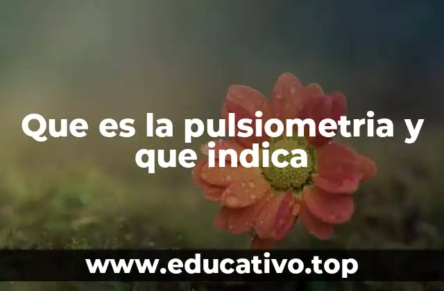 Que es la pulsiometria y que indica