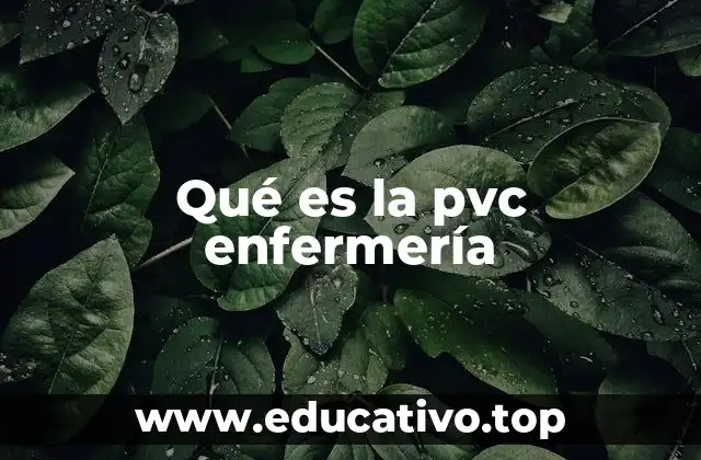 Qué es la pvc enfermería