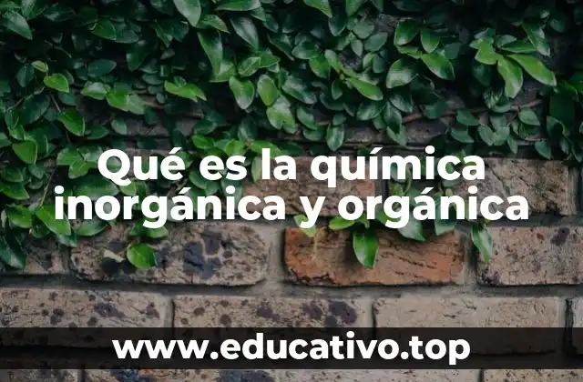 Qué es la química inorgánica y orgánica