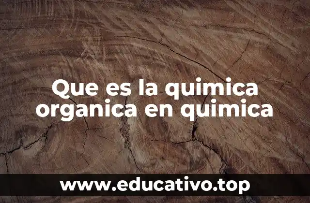 Que es la quimica organica en quimica