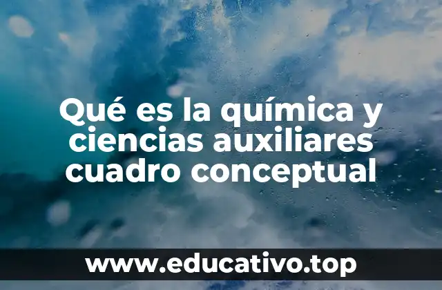 Qué es la química y ciencias auxiliares cuadro conceptual