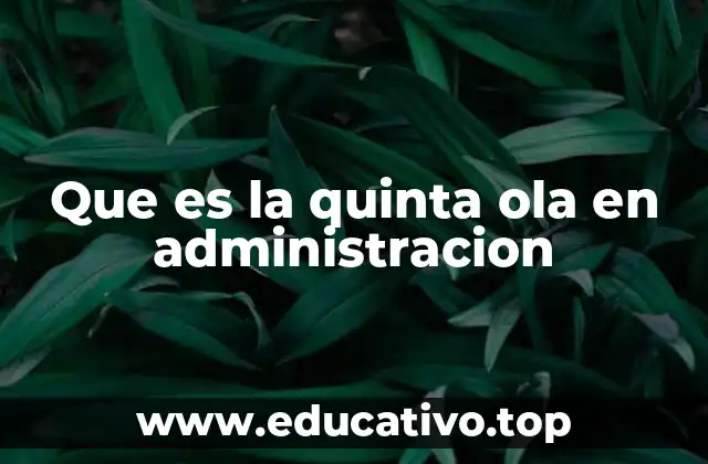 Que es la quinta ola en administracion