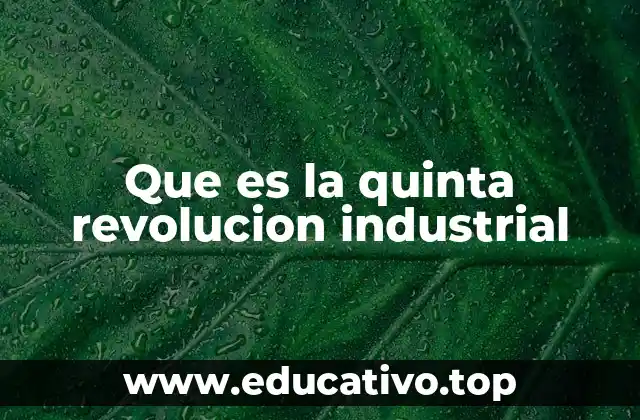Que es la quinta revolucion industrial