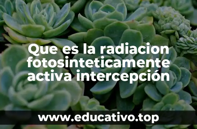 Que es la radiacion fotosinteticamente activa intercepción