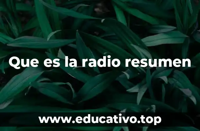 Que es la radio resumen