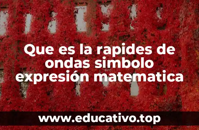 Que es la rapides de ondas simbolo expresión matematica