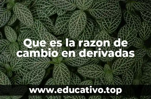 Que es la razon de cambio en derivadas