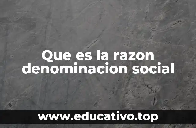 Que es la razon denominacion social