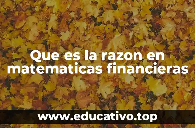 Que es la razon en matematicas financieras